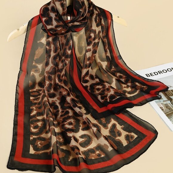 Multicolor Women's Street Leopard Print Scarf - Picture 1 of 3